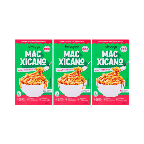 Kit 3X: Macarrão MacXicano com Frango Sem Glúten Holysoup 190g