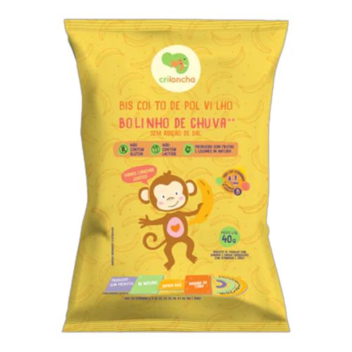 Biscoito de Polvilho Bolinho de Chuva Vegano Crilancha 40g Biscoito de Polvilho Bolinho de Chuva Vegano Crilancha 40g