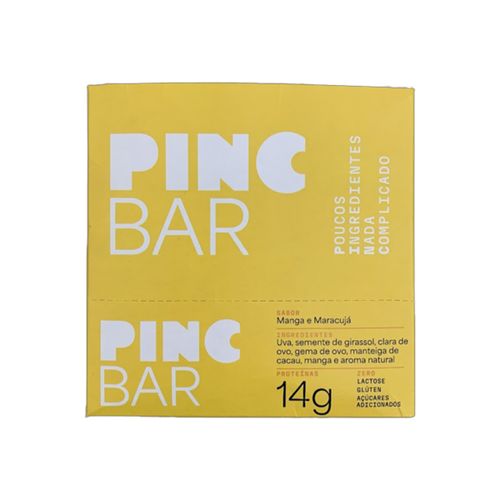 Barra de Proteína Maracujá e Manga Sem Açúcar 50g Pinc Bar 12 Unidades