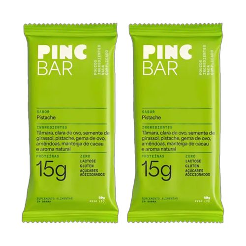 Kit 2X: Barra de Proteína Pistache Sem Açúcar Pinc Bar 50g Kit 2X: Barra de Proteína Pistache Sem Açúcar Pinc Bar 50g