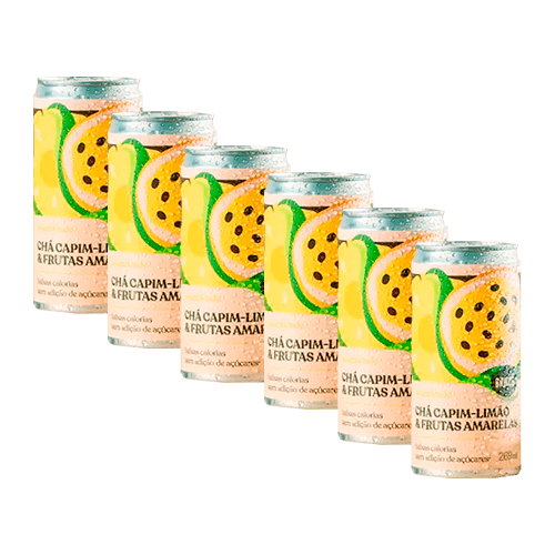 Kit 6X: Chá de Capim Limão com Frutas Amarelas Gaseificado Brazô 269ml