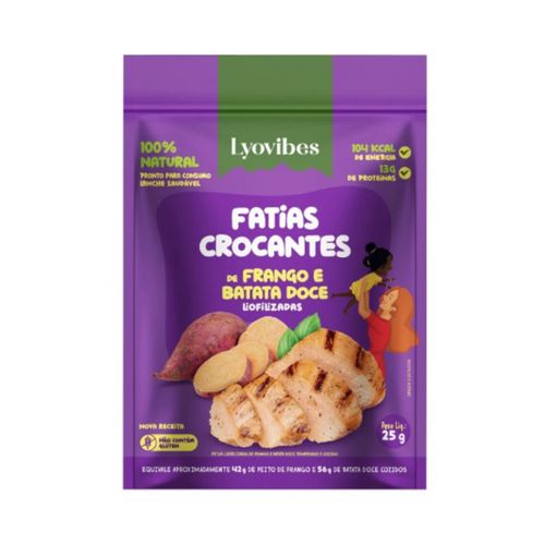 Snack de Frango com Batata Doce Liofilizado Lyovibes 25g Snack de Frango com Batata Doce Liofilizado Lyovibes 25g