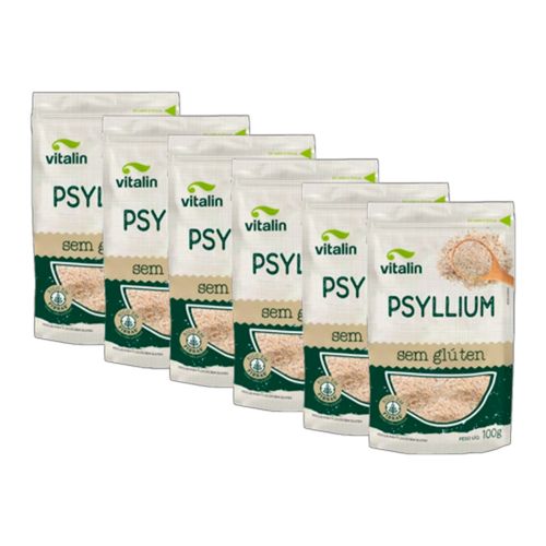 Kit 6X: Psyllium Sem Glúten Vitalin 100g