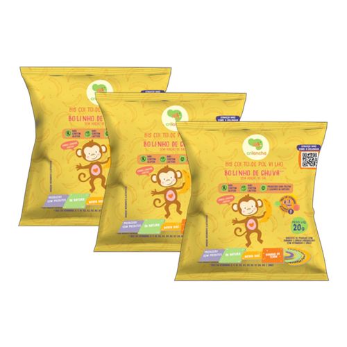 Kit 3X: Biscoito de Polvilho Bolinho de Chuva Vegano Crilancha 20g Kit 3X: Biscoito de Polvilho Bolinho de Chuva Vegano Crilancha 20g