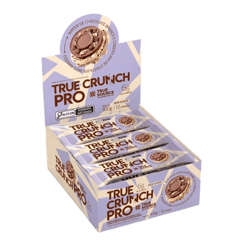 Wafer Proteico True Crunch Pro Chocolate Meio Amargo 25g True Source 12 Unidades Wafer Proteico True Crunch Pro Chocolate Meio Amargo 25g True Source 12 Unidades