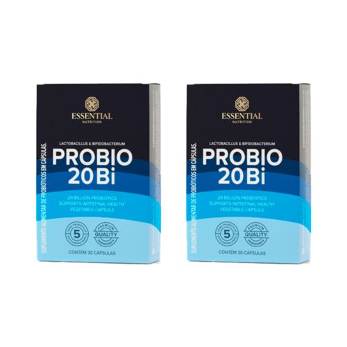 Kit 2X: Probio 20Bi Probiótico Essential Nutrition 30 Cápsulas