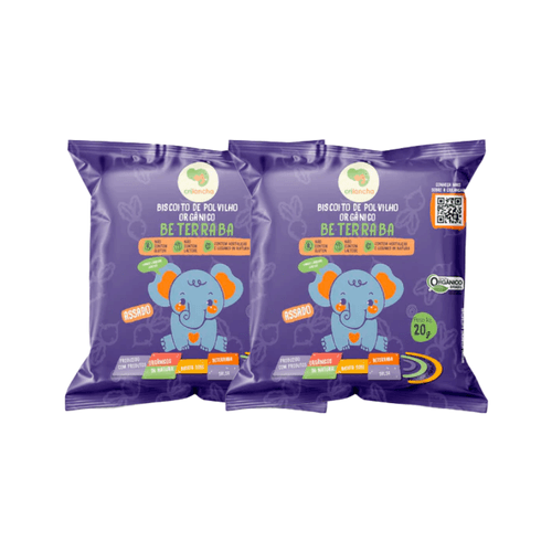 Kit 2X: Biscoito de Polvilho Beterraba Vegano Orgânico Crilancha 20g Kit 2X: Biscoito de Polvilho Beterraba Vegano Orgânico Crilancha 20g