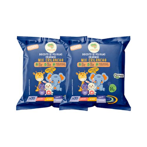 Kit 2X: Biscoito de Polvilho Mix Vegano Orgânico Crilancha 20g