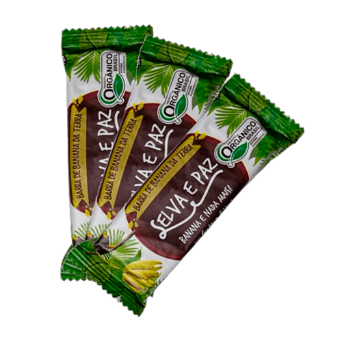 Kit 3X: Barra de Frutas Banana da Terra Orgânica Selva e Paz 30g