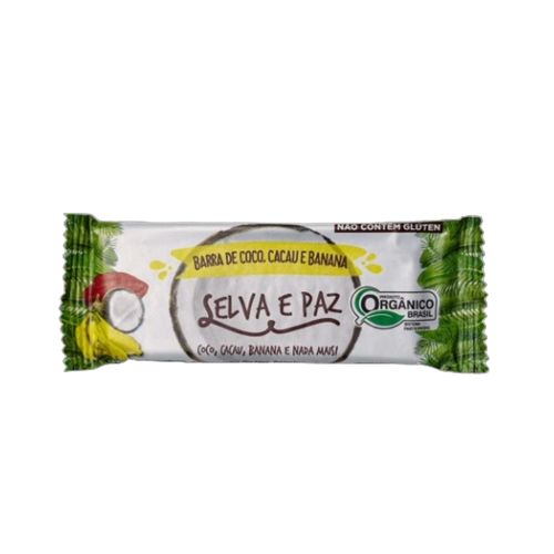 Barra de Frutas Coco, Cacau e Banana Orgânica Selva e Paz 30g Barra de Frutas Coco, Cacau e Banana Orgânica Selva e Paz 30g