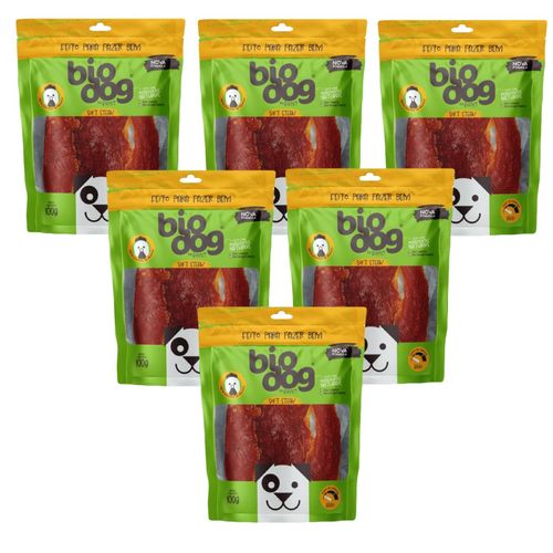 6x Petisco Gourmet Bio Dog Soft Steak-para Cães- Frango-100g