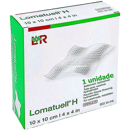Cobertura de Gaze Vaselinada Lomatuell H Não Aderente 23318 10x10cm - unidade Cobertura de Gaze Vaselinada Lomatuell H Não Aderente 23318 10x10cm - unidade