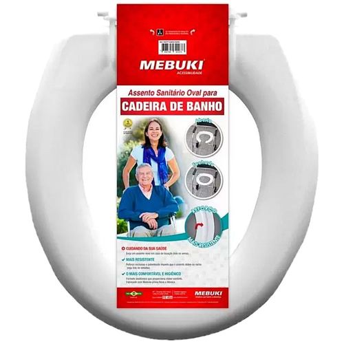 Assento Sanitário Oval Mebuki para Cadeira de Banho Fechado - unidade
