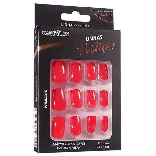 Unhas Macrilan Up307A Vermelho Média