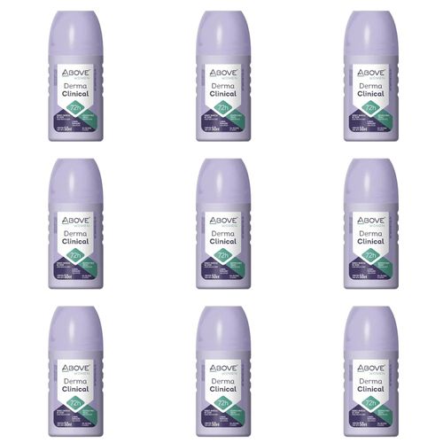 Kit c/9 Unidades de Desodorante Roll-on Above 50ml Feminino Derma Clinical