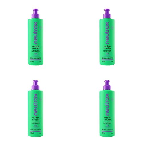 Kit c/4 Unidades de Creme Para Pentear Neutrox 300ml Cachos E Ondas