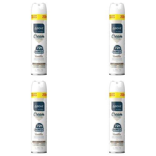 Kit c/4 Unidades de Desodorante Aerosol Above 200ml Cream Vanilla