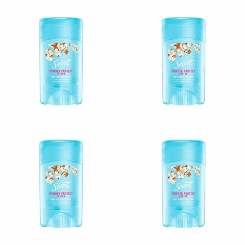 Kit c/4 Unidades de Desodorante Secret Gel 45g Powder Protect Cotton Kit c/4 Unidades de Desodorante Secret Gel 45g Powder Protect Cotton