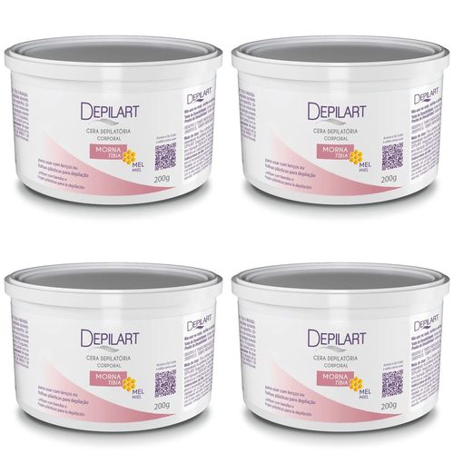 Kit c/4 Unidades de Depilador Cera Morna Depilart 200g