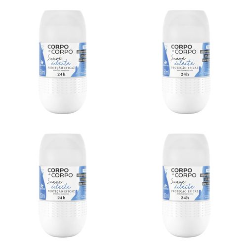 Kit c/4 Unidades de Davene Desodorante Roll-On Suave De Leite