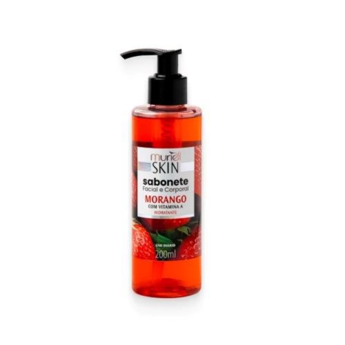 Kit c/9 Sabonete Líquido Facial Corporal Muriel Skin Morango 200ml Kit c/9 Sabonete Líquido Facial Corporal Muriel Skin Morango 200ml