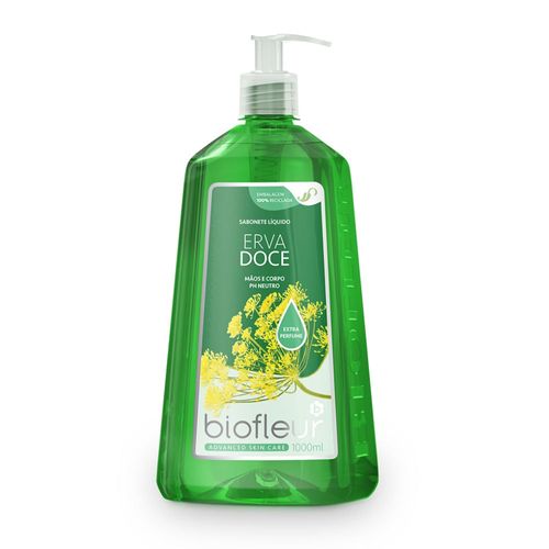 Kit c/9 Biofleur Sabonete Líquido 1L Hid. Erva Doce Kit c/9 Biofleur Sabonete Líquido 1L Hid. Erva Doce
