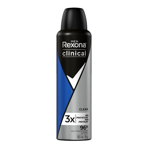 Kit c/4 Unidades de Desodorante Aerosol Rexona Men Clinical Clean 150ml Kit c/4 Unidades de Desodorante Aerosol Rexona Men Clinical Clean 150ml