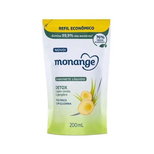 Kit c/9 Sabonete Liquido Monange 200ml Refil Detox