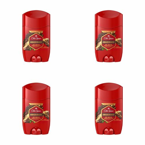 Kit c/4 Unidades de Desodorante Cleargel Old Spice Amadeirado Gillette Simples 50g