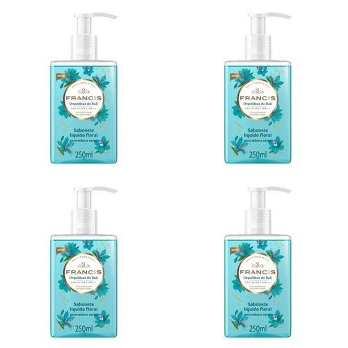 Kit c/4 Sabonetes Liquido Francis Pump 250ml Azul