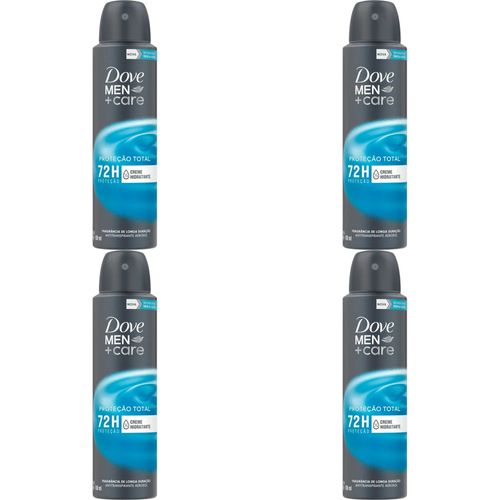 Kit c/4 Unidades de Desodorante Dove Aerosol Men Cuidado Total 150ml