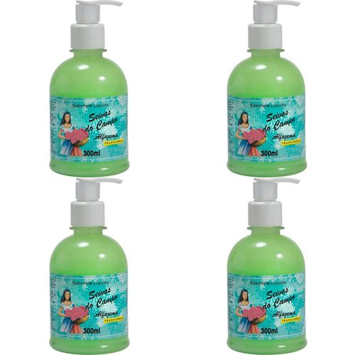 Kit c/4 Sabonetes Líquido Aromática Seivas Campo Alfazema 300ml cada