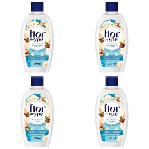 Kit c/4 Sabonetes Líquido Flor De Ype 250ml Rosas Brancas E Avelã Kit c/4 Sabonetes Líquido Flor De Ype 250ml Rosas Brancas E Avelã