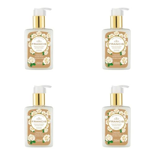Kit c/4 Sabonetes Líquido Francis Pump 250ml Branco