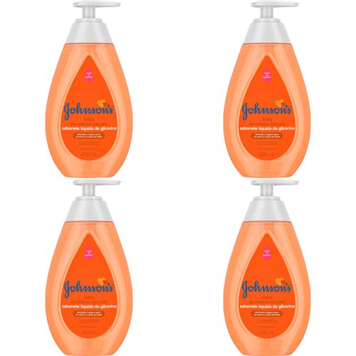 Kit c/4 Sabonetes Liquido Johnson & Johnson Baby Da Cabeça Aos Pés 400ml