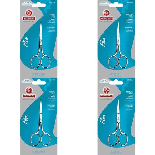 Kit c/4 Unidades de Tesoura de Unha BC-326 Reta Mundial