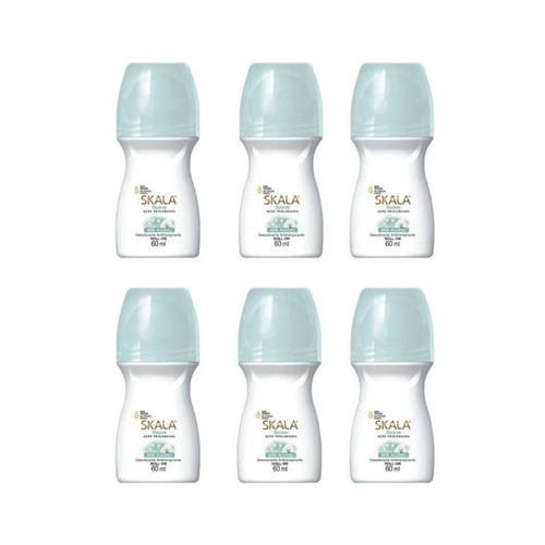Kit c/6 Unidades de Desodorante Rollon Skala 60ml Suave