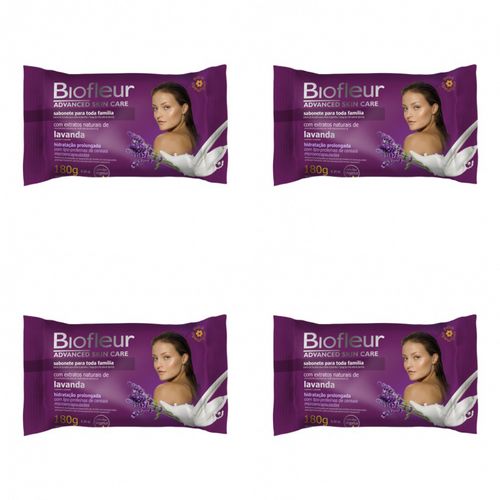 Kit c/4 Sabonetes Biofleur 180g Lavanda Kit c/4 Sabonetes Biofleur 180g Lavanda