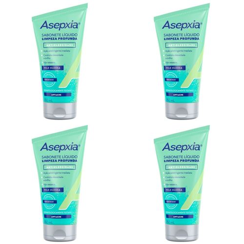 Kit c/4 Sabonetes Líquido Asepxia 150ml Limpeza