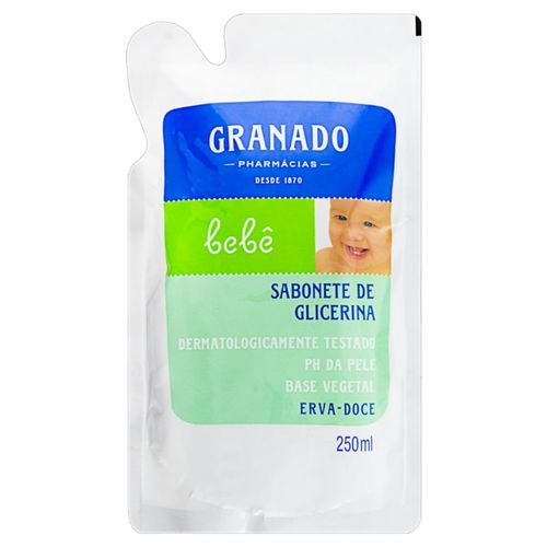 Kit c/4 Sabonete Líquido Infantil Granado Bebê Refil 250ml Erva Doce Kit c/4 Sabonete Líquido Infantil Granado Bebê Refil 250ml Erva Doce