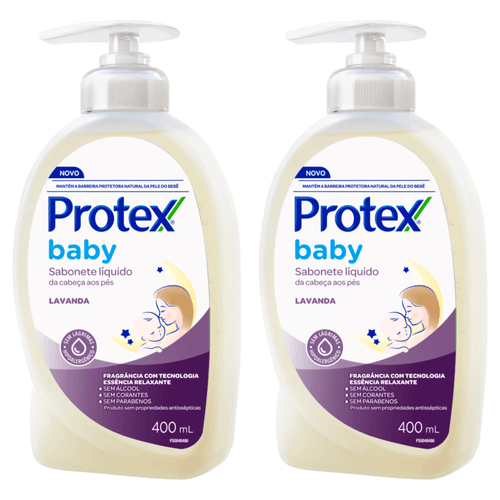 Kit c/2 Sabonetes Líquido Protex Baby Lavanda 400ml