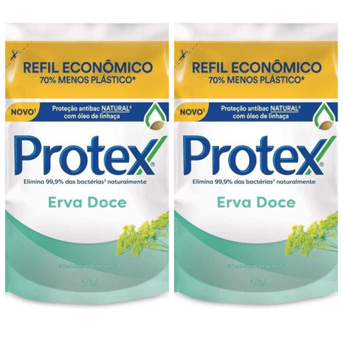 Kit c/2 Sabonetes Líquido Protex Refil 200ml Erva Doce