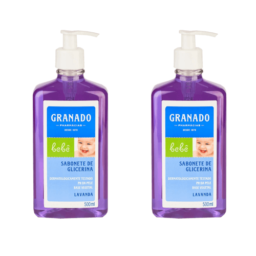 Kit c/2 Sabonetes Liquido Infantil Granado Bebê 500ml Lavanda Kit c/2 Sabonetes Liquido Infantil Granado Bebê 500ml Lavanda