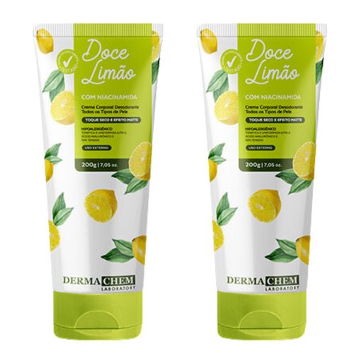 Kit c/2 Unidades de Dermachem Creme Corporal Desodorante Doce Limão 200g