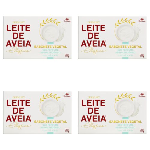 Kit c/4 Sabonetes Davene Leite De Aveia Hipoalerge 90g