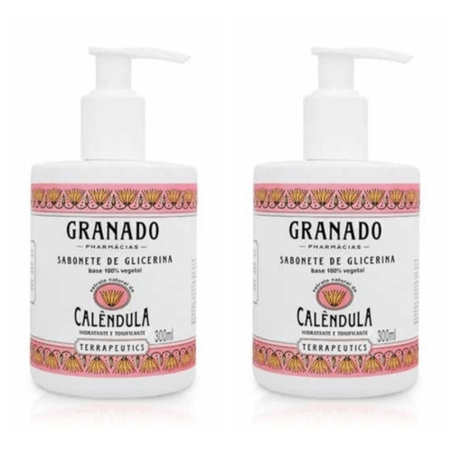 Kit c/2 Sabonetes Líquido Granado Terrapeutics 300ml Calêndula Kit c/2 Sabonetes Líquido Granado Terrapeutics 300ml Calêndula