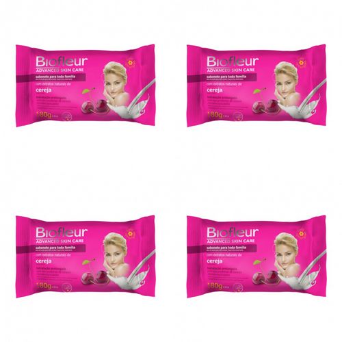 Kit c/4 Sabonetes Biofleur Cereja 180g cada Kit c/4 Sabonetes Biofleur Cereja 180g cada