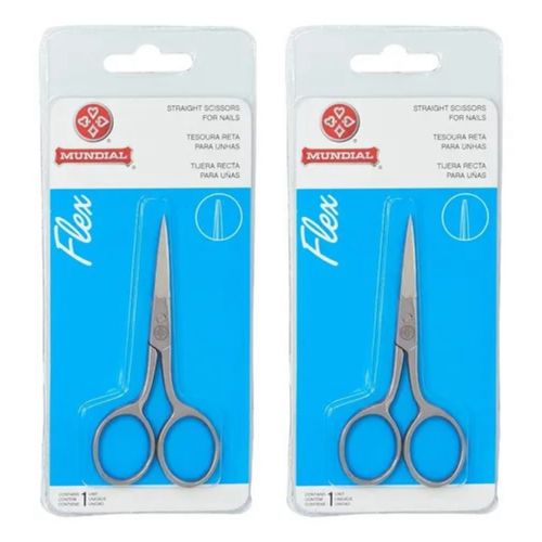 Kit c/2 Unidades de Tesoura de Unha BC-326 Reta Mundial