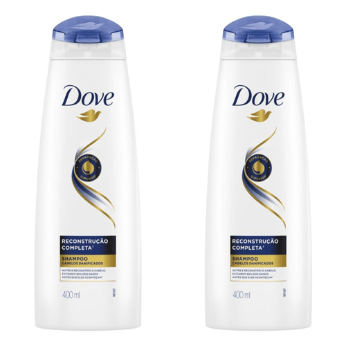 Kit c/2 Unidades de Shampoo Dove Reconstrução Completa 400ml Kit c/2 Unidades de Shampoo Dove Reconstrução Completa 400ml