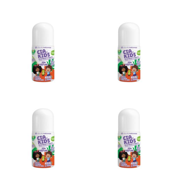 Kit c/4 Unidades de Desodorante Roll On Sem Perfume 65ml